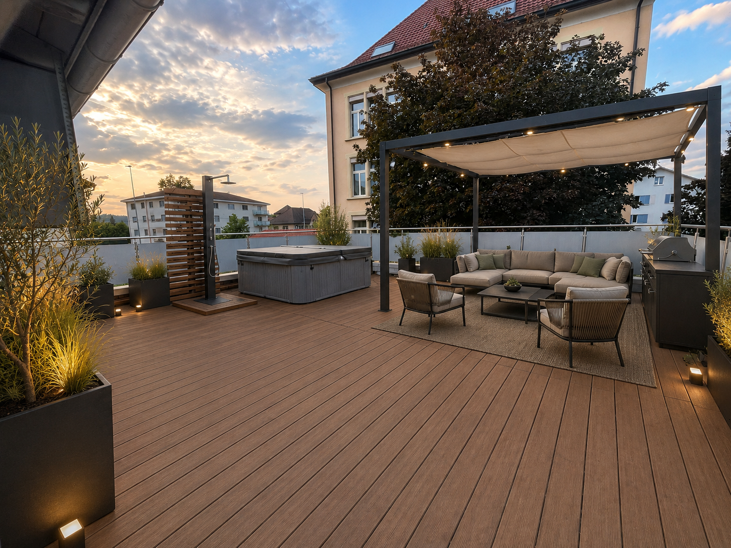 Beispielhafte Konzeptvisualisierung der Dachterrasse